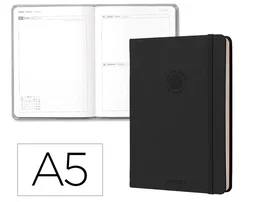 Liderpapel Agenda oficina antartik 2027 encuadernada día página A5 negro