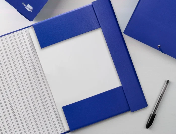 Liderpapel Carpeta Proyectos Folio Lomo 50mm Cartón Forrado Azul 250x350 mm
