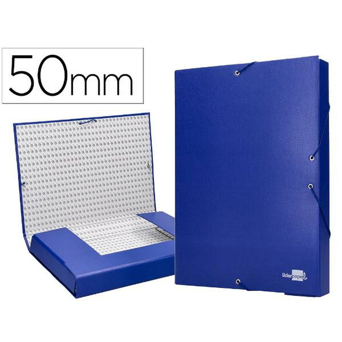 Liderpapel Carpeta de proyectos azul lomo 50mm tamaño folio