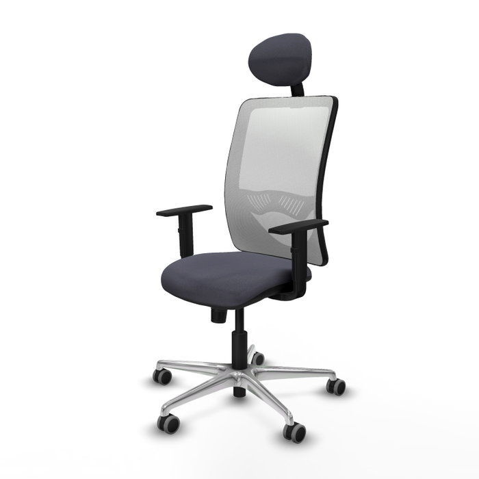 PIQUERAS Y CRESPO Silla de oficina Zulema con mecanismo Sincro, Gris oscuro y Blanco PIQUERAS Y CRESPO Silla de oficina Zulema con mecanismo Sincro, Gris oscuro y Blanco