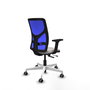 PIQUERAS Y CRESPO Silla de oficina Motilla con mecanismo Sincro/Traslack, Azul y Blanco