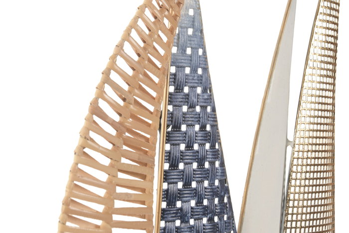 DKD Home Decor Decoración de Pared Metal Veleros Azul y Natural