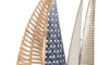 DKD Home Decor Decoración de Pared Metal Veleros Azul y Natural