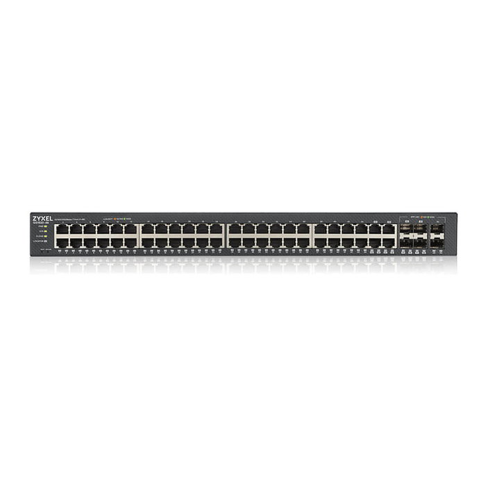 Zyxel GS1920-48V2 Switch Gestionado 48 Puertos Gigabit Ethernet, 44 RJ-45 + 4 Combo SFP, Montaje en Rack, Negro