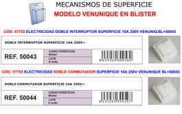 FINSTO Interruptor Doble Conmutador 10A 250V
