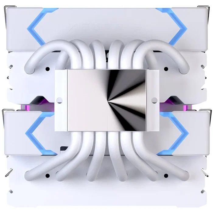 Einarex Ventus V300 EXAC-VT-300-R-W Refrigerador CPU de Aire con 2 Ventiladores 120mm RGB Blanco, Compatible con Intel LGA1700/1200 y AMD AM4/AM5