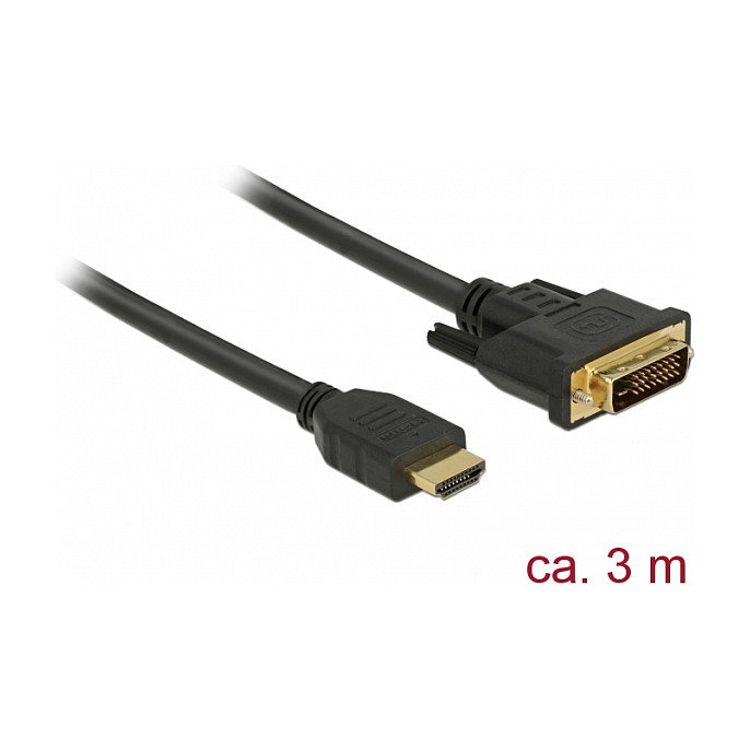 DELOCK 85655 Cable HDMI a DVI Bidireccional 3 m Macho/Macho DELOCK 85655 Cable HDMI a DVI Bidireccional 3 m Macho/Macho