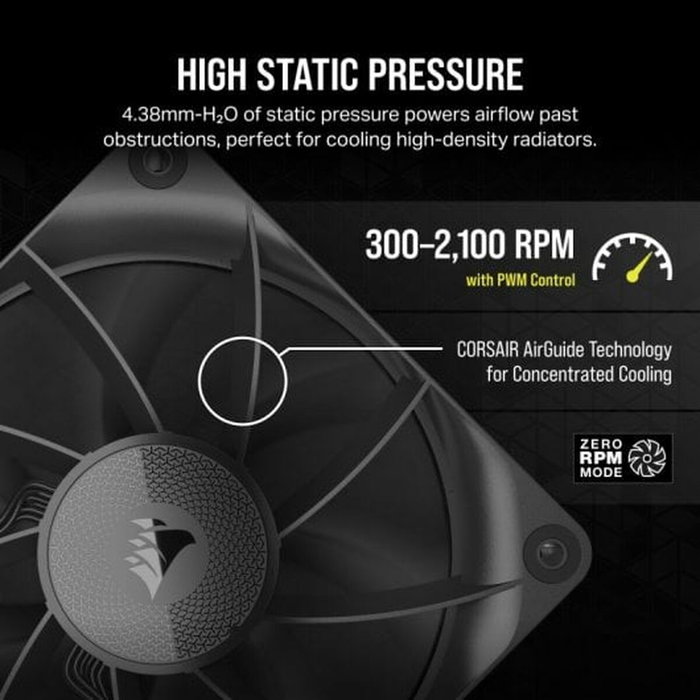 Corsair RX120 iCUE LINK RX Series Single Pack CO-9051009-WW Negro