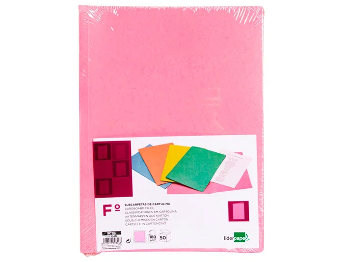 Liderpapel Subcarpeta Folio Rosa Pastel 180g/m2