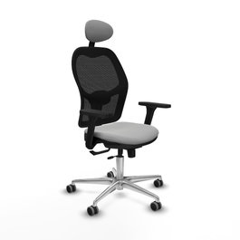 PIQUERAS Y CRESPO Silla de oficina Jorquera con mecanismo Sincro/Traslack, Gris claro y Negro