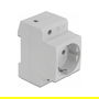 DeLOCK Tomacorriente con Contacto a Tierra CEE 7/3 para Montaje en Riel DIN, 250V 16A, Color Gris, 5 Piezas