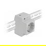DeLOCK Tomacorriente con Contacto a Tierra CEE 7/3 para Montaje en Riel DIN, 250V 16A, Color Gris, 5 Piezas