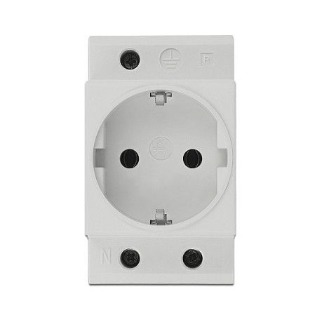 DeLOCK Tomacorriente con Contacto a Tierra CEE 7/3 para Montaje en Riel DIN, 250V 16A, Color Gris, 5 Piezas