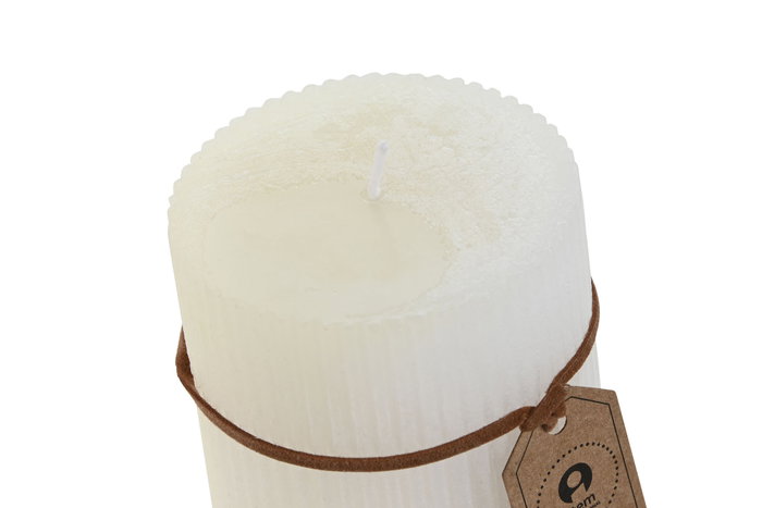 DKD Home Decor Vela de Cera de Parafina Algodón 7x7x10 cm Blanco