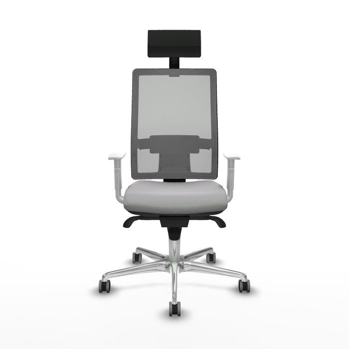 PIQUERAS Y CRESPO Silla de oficina Horna Gris claro con reposabrazos blancos PIQUERAS Y CRESPO Silla de oficina Horna Gris claro con reposabrazos blancos