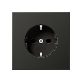 Jung Enchufe de Pared AL1520AN Tipo F SCHUKO 16A 250V, 1 Toma, Color Negro Antracita