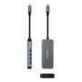 Nanocable Hub USB-C de Aluminio con 4 Puertos USB 3.2 Gen 1 Hembra, 10 cm, Gris