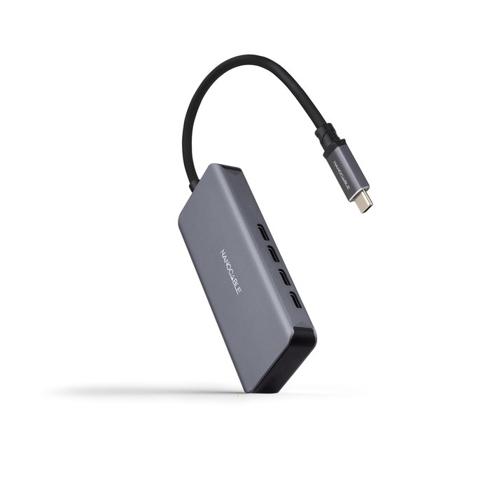 Nanocable Hub USB-C Macho a 3xUSB-C Hembra Aluminio 10 cm