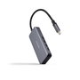 Nanocable Hub USB-C de Aluminio con 4 Puertos USB 3.2 Gen 1 Hembra, 10 cm, Gris