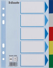 Separadores Esselte Pp A5 5 Pestañas 6 Taladros