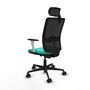 PIQUERAS Y CRESPO Silla de oficina Haches mecanismo Sincro/Traslack Turquesa y Negro
