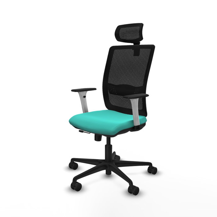 PIQUERAS Y CRESPO Silla de oficina Haches mecanismo Sincro/Traslack Turquesa y Negro PIQUERAS Y CRESPO Silla de oficina Haches mecanismo Sincro/Traslack Turquesa y Negro