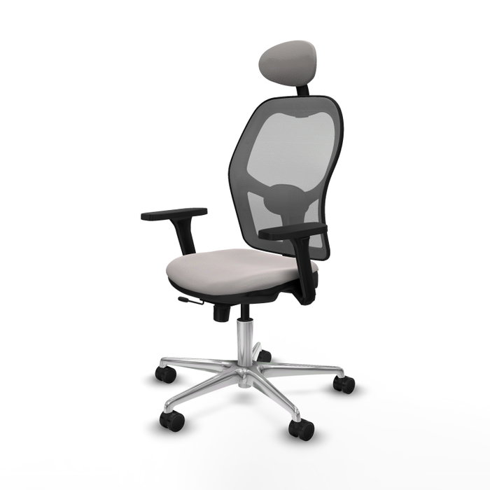 PIQUERAS Y CRESPO Silla de oficina Jorquera con mecanismo Sincro/Traslack Blanco y Gris