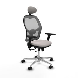 PIQUERAS Y CRESPO Silla de oficina Jorquera con mecanismo Sincro/Traslack Blanco y Gris