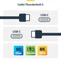 StarTech.com Cable Thunderbolt 5 USB-C 0,5 m 80 Gbps PD 240W Negro Certificado para 8K - TBLT5MM50CM240W - Compatible con Thunderbolt 4/3, USB4 y MacBook Pro M4