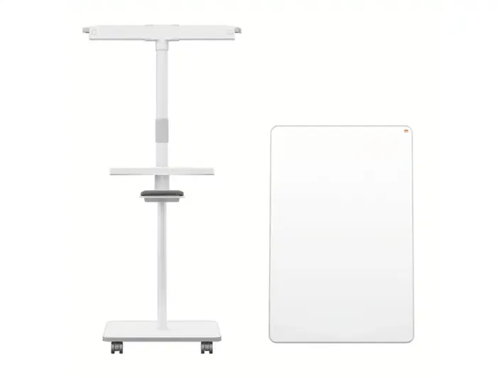 Nobo Pizarra de conferencia magnética doble cara con ruedas, blanca, 680x1040 mm