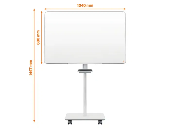 Nobo Pizarra de conferencia magnética doble cara con ruedas, blanca, 680x1040 mm