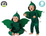 Dragon Verde - Disfraz de Dragón Bebé Unisex 24 Meses con Alas y Capucha, Mono Largo Carnaval