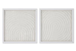 DKD Home Decor Set de 2 Cuadros Modernos de Cristal y Papel Maché 35x35 cm