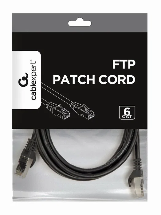 Gembird Cable de red Cat6 U/UTP 2m Negro RJ-45
