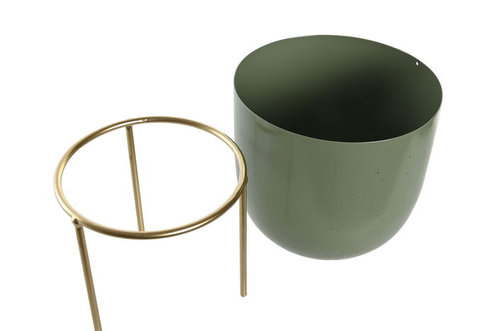DKD Home Decor Macetero Jedar Urban Metal Verde Blanco 15 x 25 x 15 cm (4 Unidades)