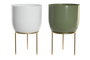 DKD Home Decor Macetero Metal 15x15x25 Surtido Verde y Blanco