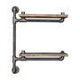 Hanah Home Estantería de tubos Boruraf076, madera de abeto y metal, nogal y negro, 60x47x13 cm