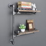 Hanah Home Estantería de tubos Boruraf076, madera de abeto y metal, nogal y negro, 60x47x13 cm