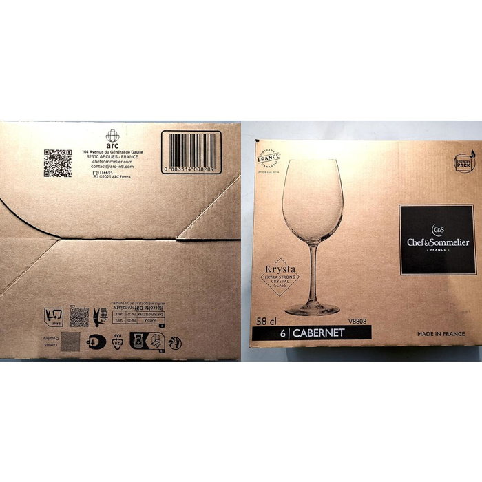 Chef & Sommelier Caja de 6 Copas Krysta Eco Cabernet Tulip de 58 cL