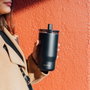 QUOKKA Taza Termo de Acero Inoxidable 720ml con Pajita Mist Black - Vaso de Viaje para Bebidas Calientes y Frias
