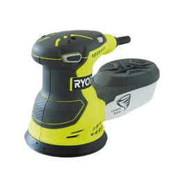 Ryobi ROS300 Lijadora Excéntrica de Disco 300W con Velocidad Regulable 7000-12000 RPM, Incluye 5 Lijas (Ø12.5 cm), Color Negro/Amarillo