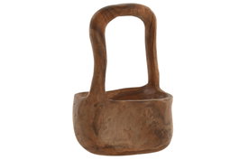 DKD Home Decor Bandeja de Decoración de Teca Natural 29x23x36 cm