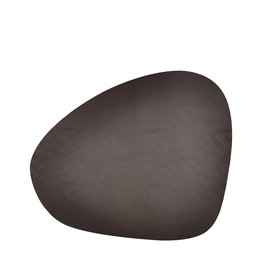 OYV Placemat Mantel Individual de Piel Sintética Ovalado Marrón 42,5x34 cm (Set de 12)