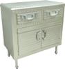 DKD Home Decor Aparador Vintage Plateado Metal MDF 2 Puertas 2 Cajones 80 x 39 x 82 cm