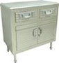 DKD Home Decor Aparador Vintage Plateado Metal MDF 2 Puertas 2 Cajones 80 x 39 x 82 cm