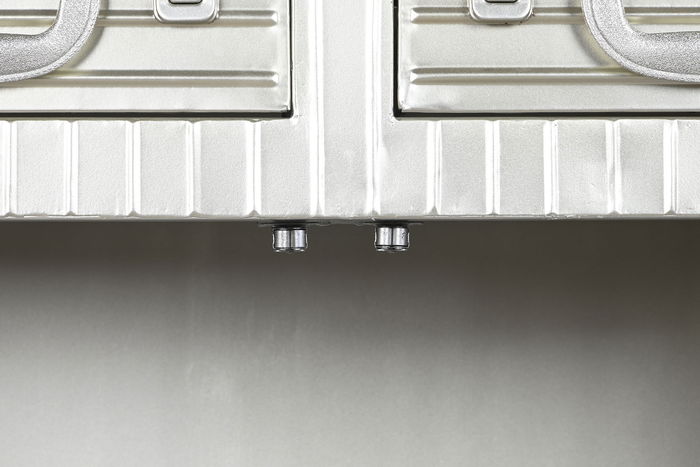 DKD Home Decor Aparador Vintage Plateado Metal MDF 2 Puertas 2 Cajones 80 x 39 x 82 cm