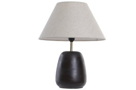 DKD Home Decor Lámpara de Sobremesa Mango y Lino Natural