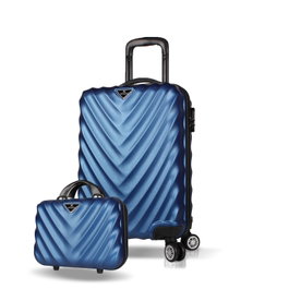 Zoozie Bags 7378 Juego de Maletas de Cabina Azul Oscuro, ABS, Ruedas 360, Cierre Codificado, 58 x 34 x 24 cm