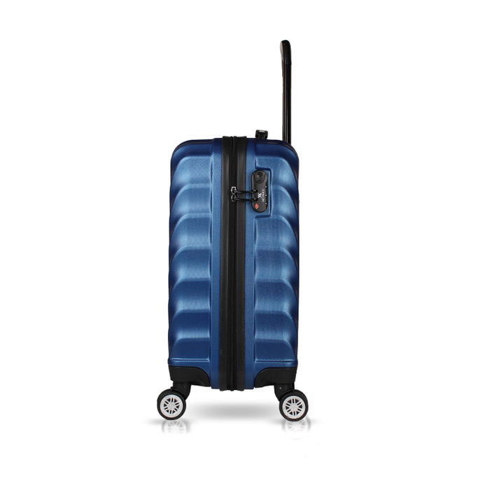 Zoozie Bags 7378 Juego de Maletas de Cabina Azul Oscuro, ABS, Ruedas 360, Cierre Codificado, 58 x 34 x 24 cm