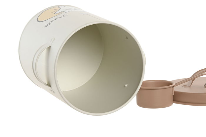 DKD Home Decor Bote Basicos Beige 15x22x17 cm, Metal, 6 Unidades - Para Comida de Gato